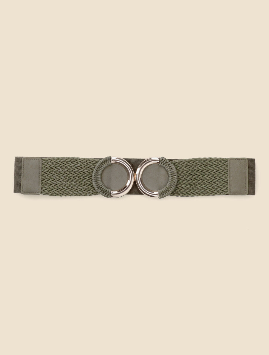 Ceinture macramé à double boucles - Kaki - 2