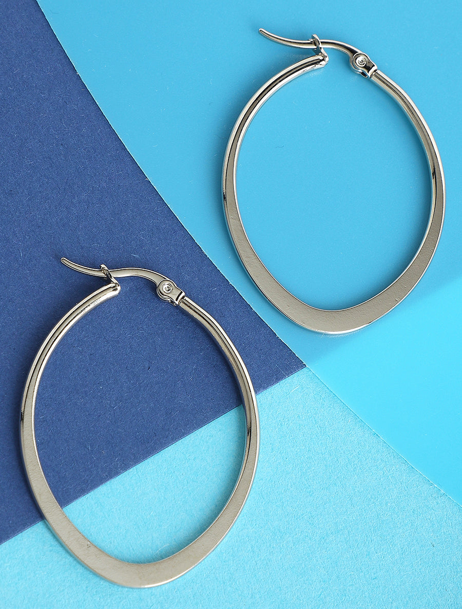 Créoles ovales fines - Argent - 1