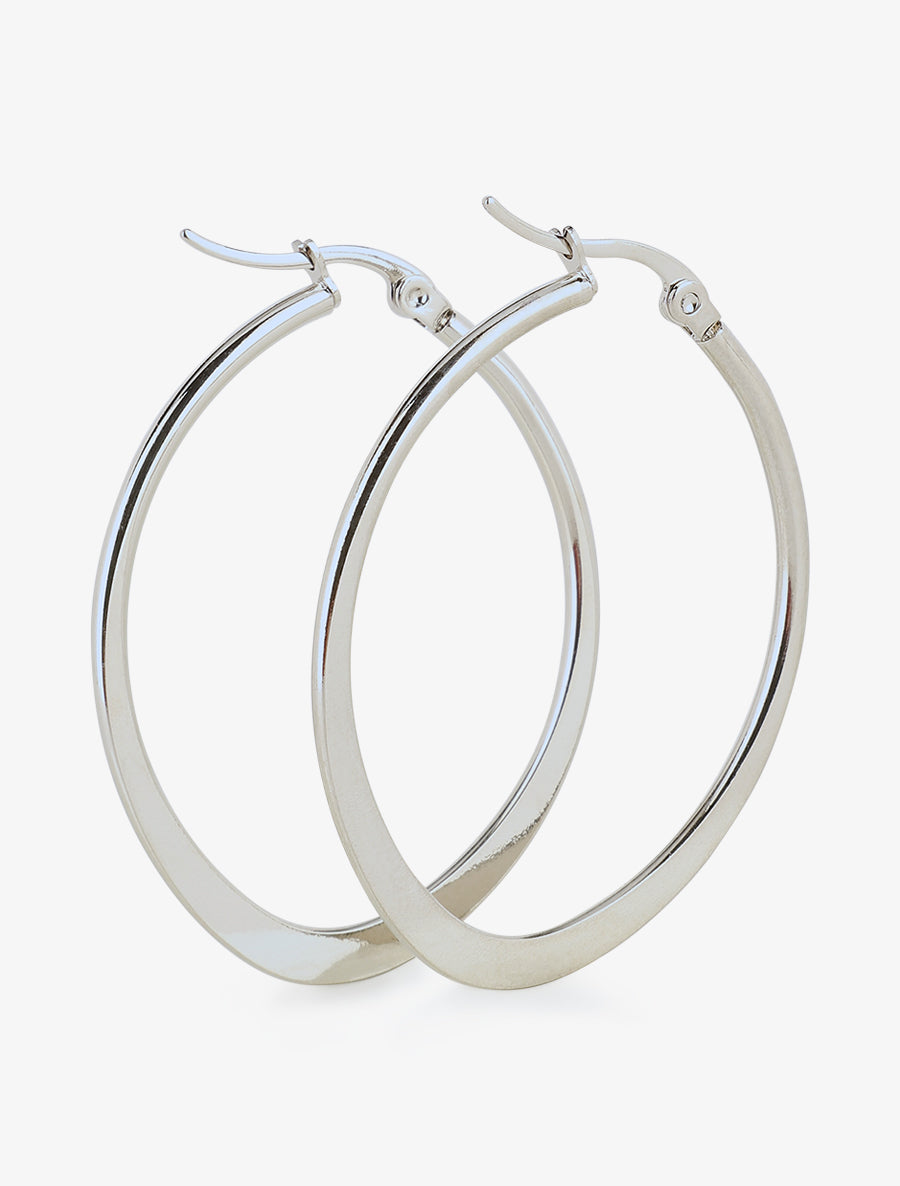 Créoles ovales fines - Argent - 2