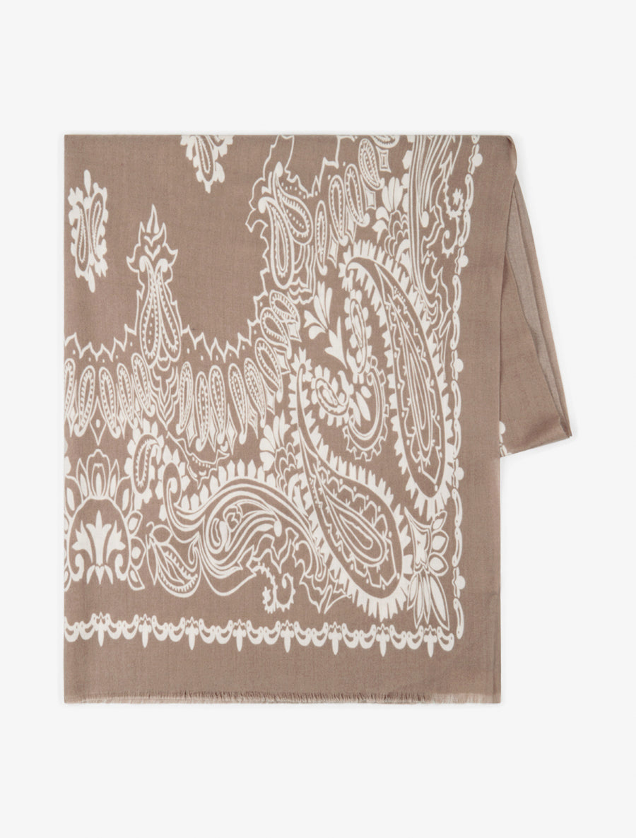 Foulard à imprimé cachemire - Taupe - 2