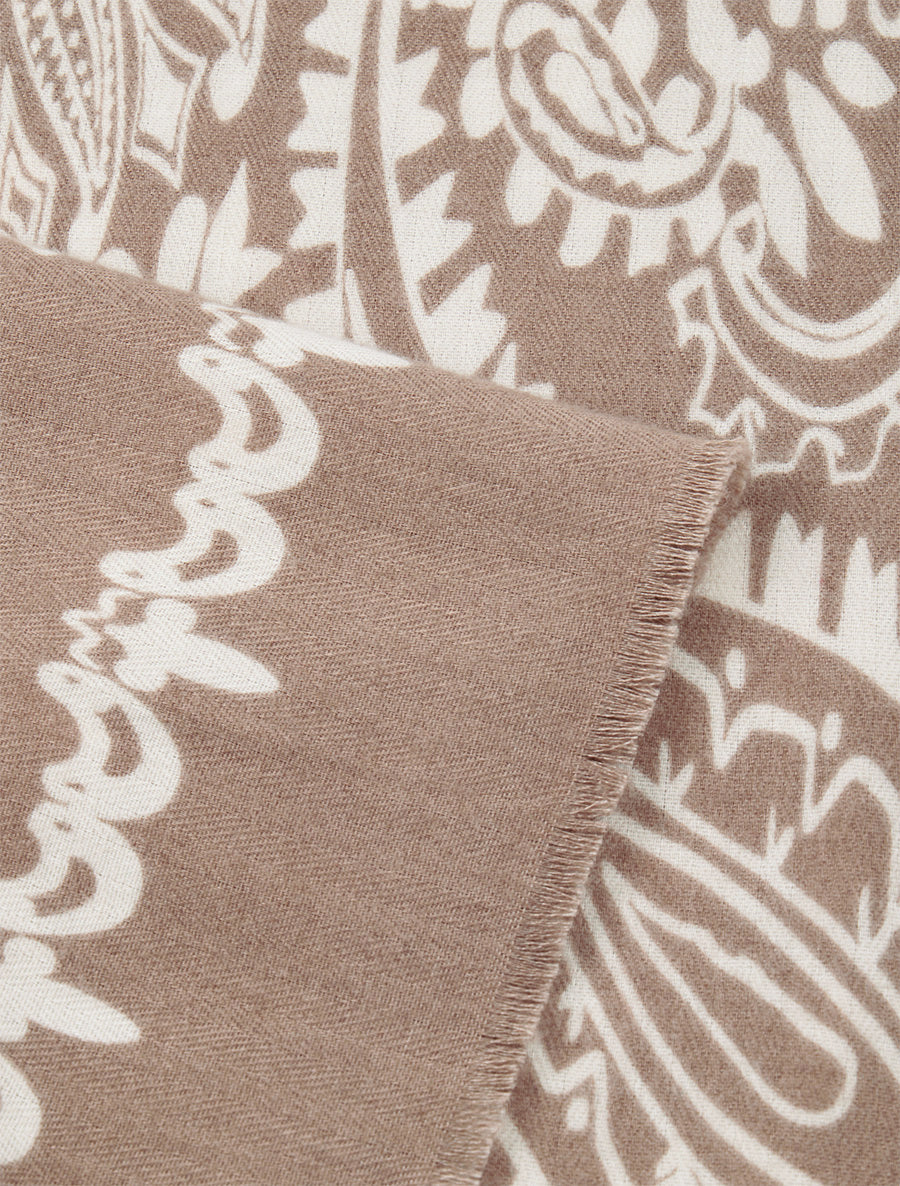 Foulard à imprimé cachemire - Taupe - 3