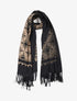 Echarpe à imprimé tapisserie - Noir - 1