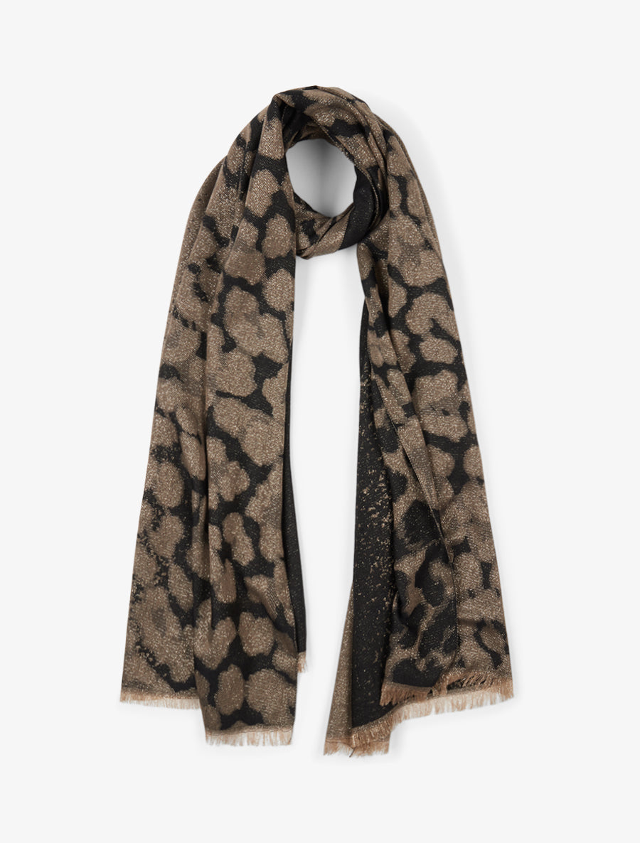 Foulard à imprimé léopard irisé - Noir - 1