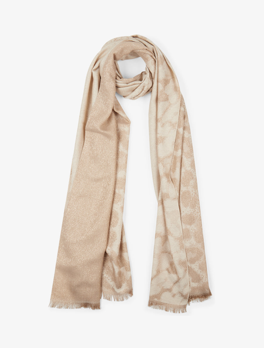 Foulard à imprimé léopard irisé - Beige - 1