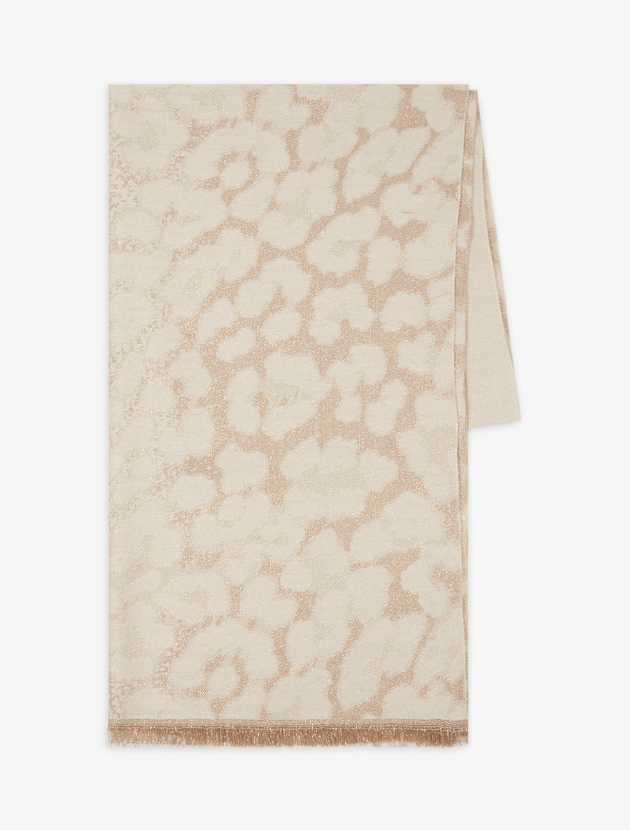 Foulard à imprimé léopard irisé - Beige - 2