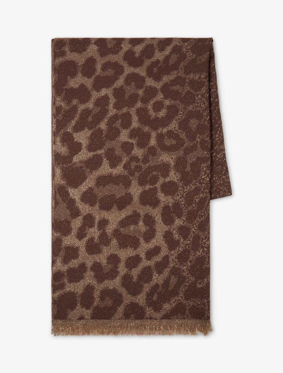 Foulard à imprimé léopard irisé - Marron - 2