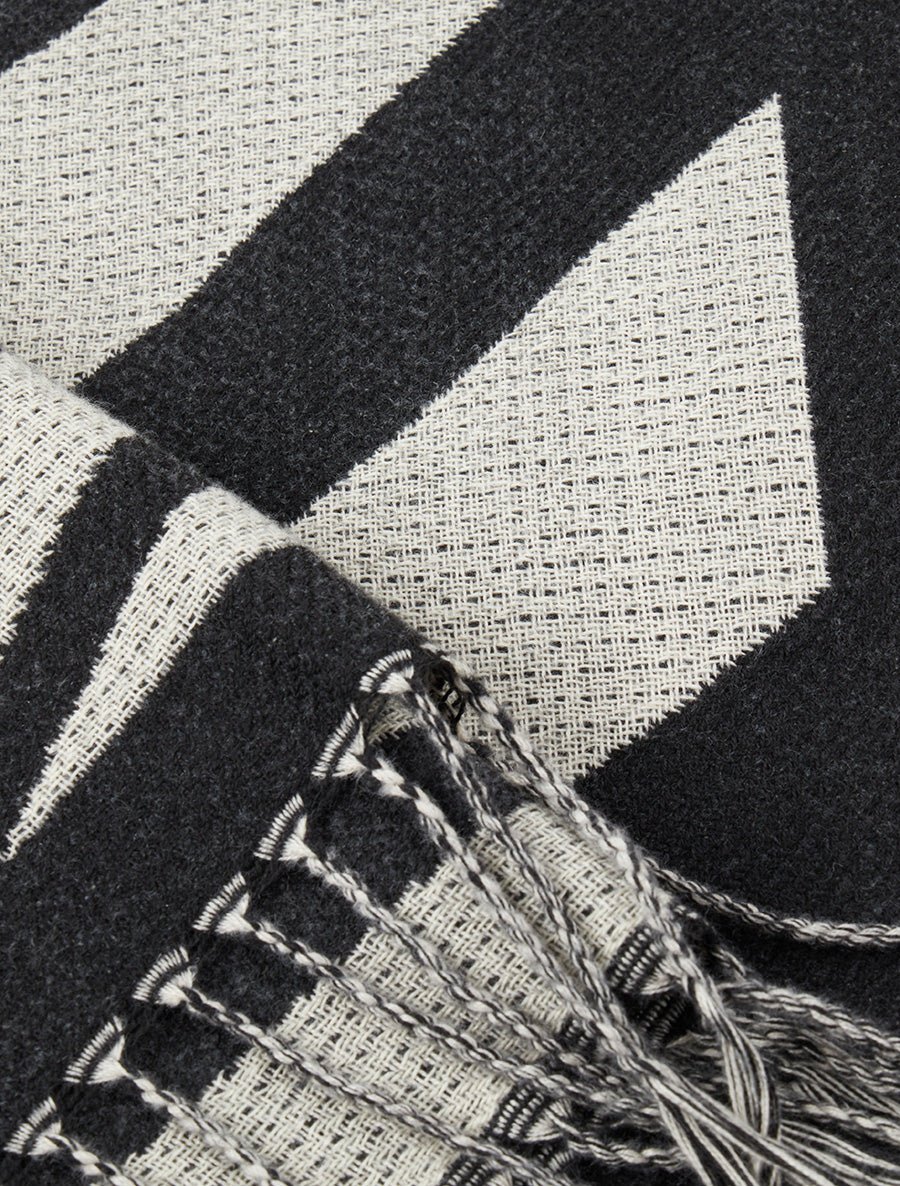 Echarpe à imprimé coeurs concentriques - Noir - 3