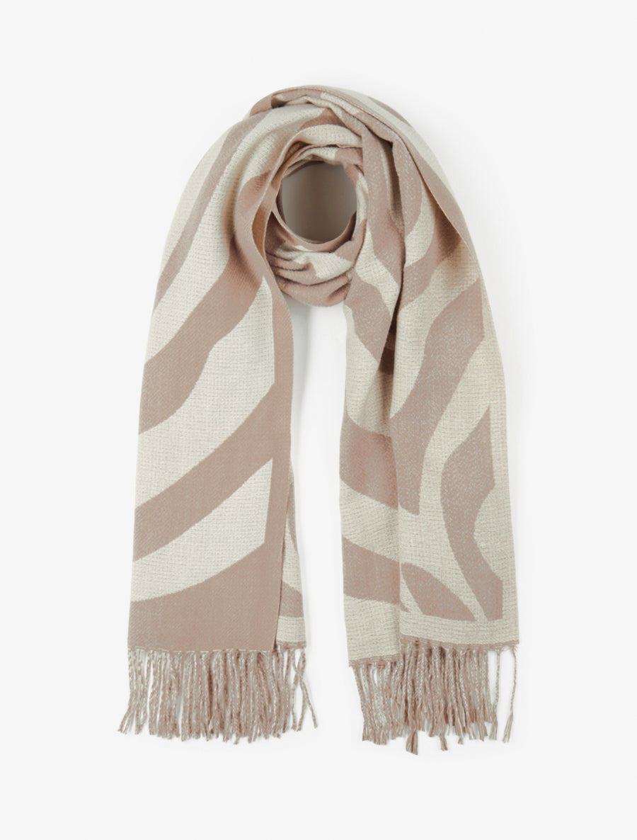 Echarpe à imprimé coeurs concentriques - Taupe - 1