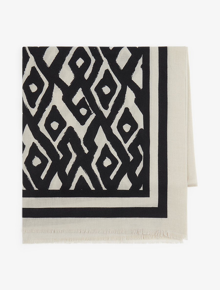 Foulard à motif graphique - Noir - 2
