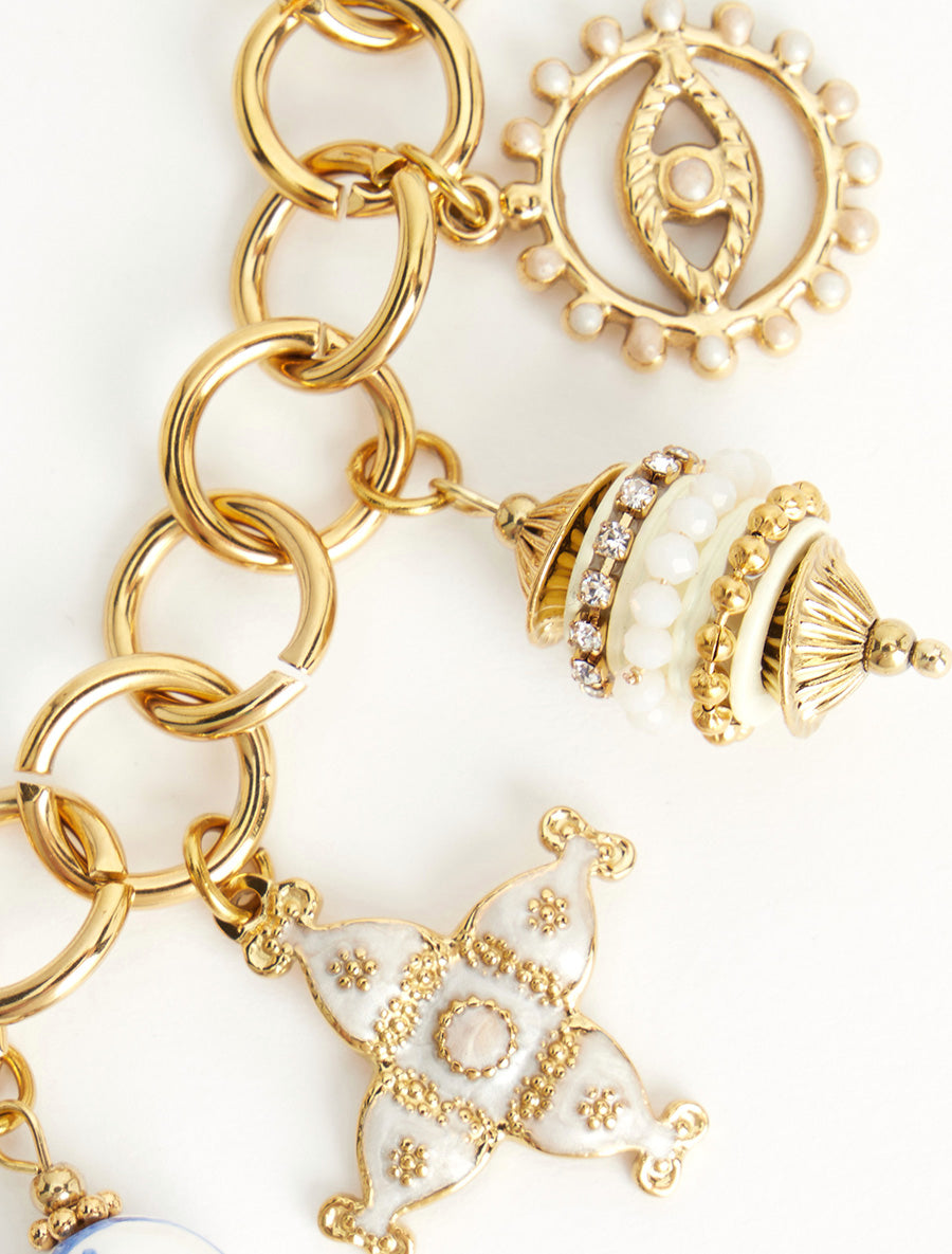 Collier à breloques fantaisies - Beige - 3