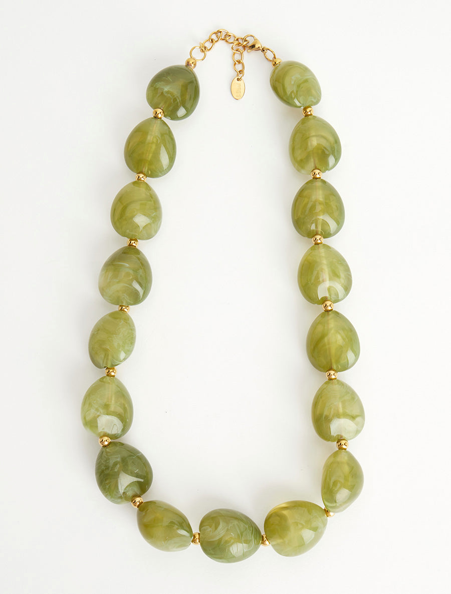 Collier à perles en résine - Vert - 2