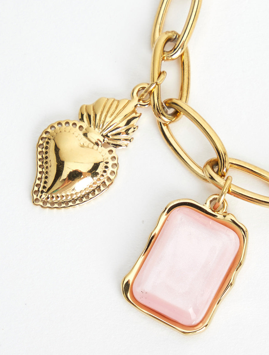 Bracelet chaîne à charms - Rose - 3