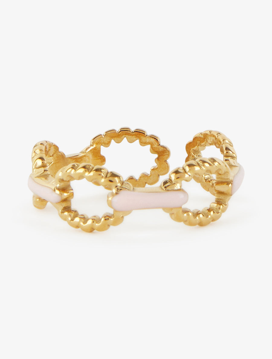 Bague style maillons marin torsadés - Or/rose - 3