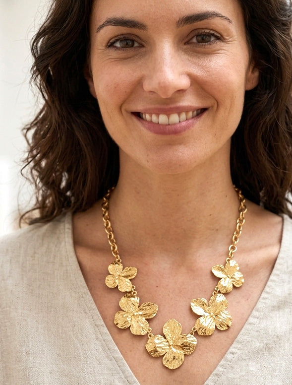 Collier grandes fleurs - Or - 1