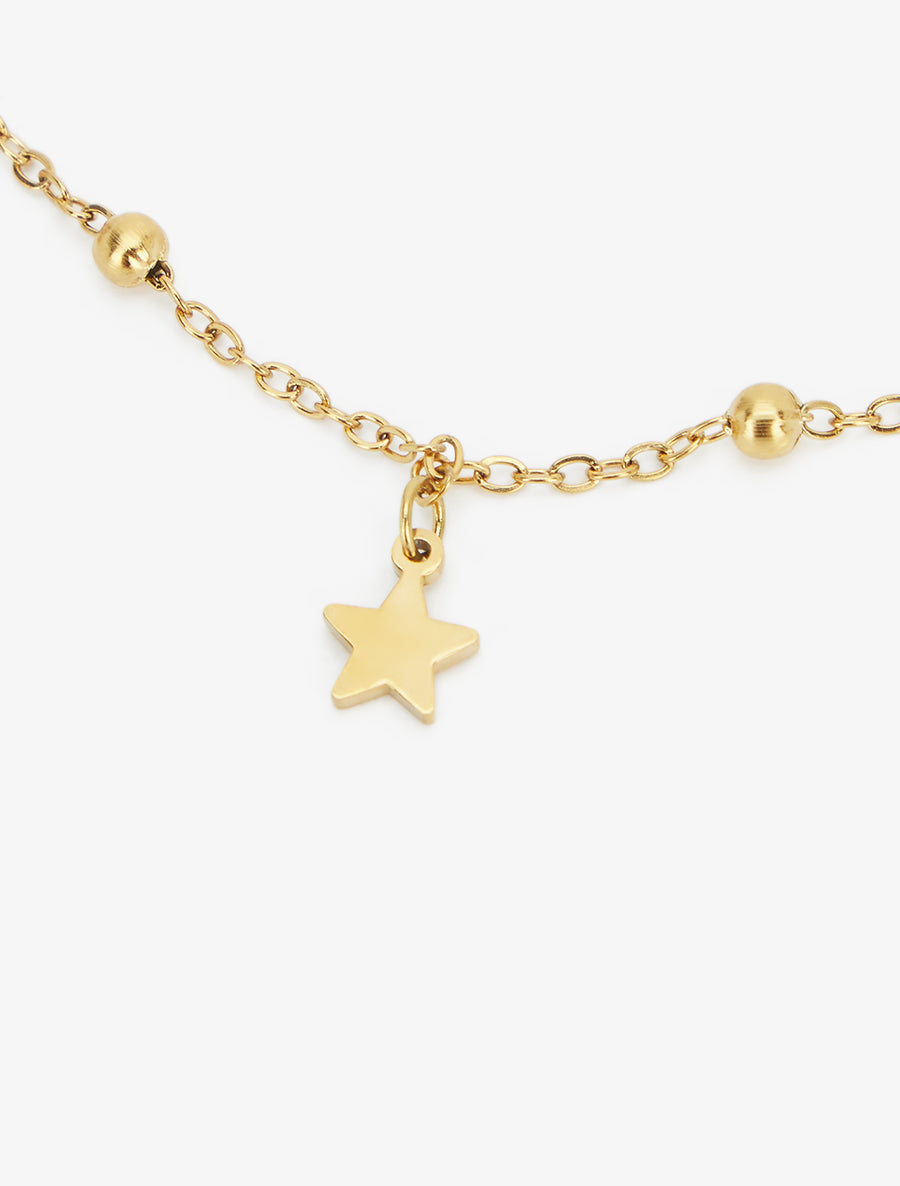 Chaîne de cheville à étoiles - Or - 3