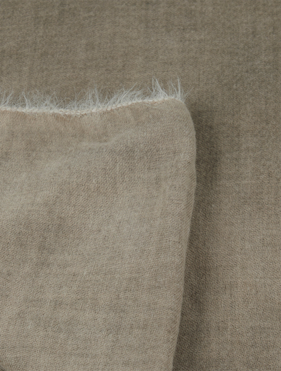 Echarpe unie à bords effilochés - Taupe - 3