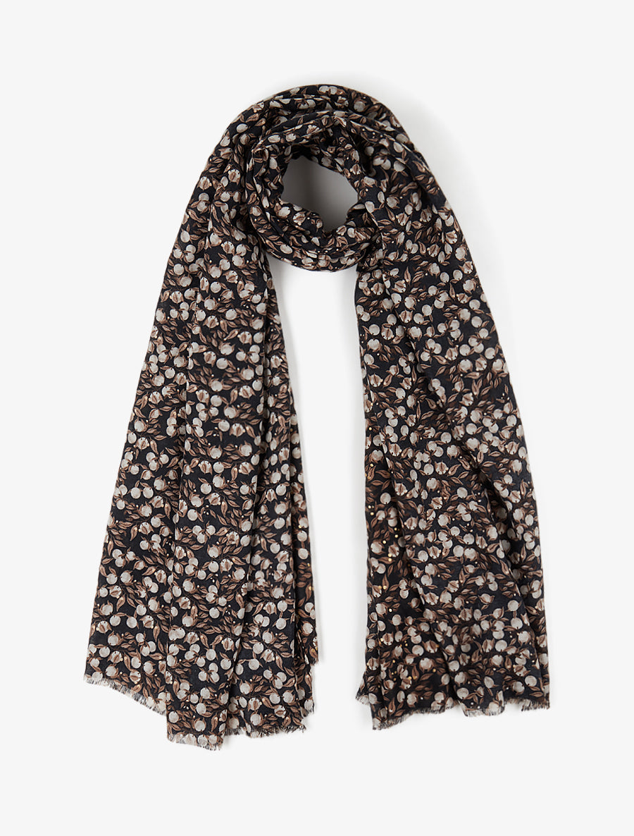 Foulard à imprimé baies irisées - Noir - 1