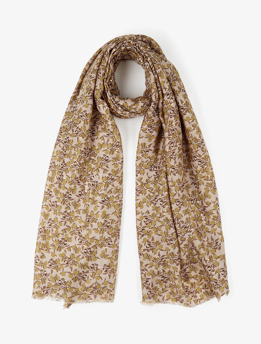 Foulard à imprimé baies irisées - Moutarde - 1