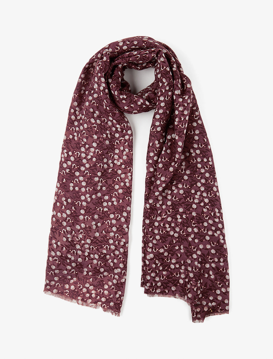 Foulard à imprimé baies irisées - Bordeaux - 1
