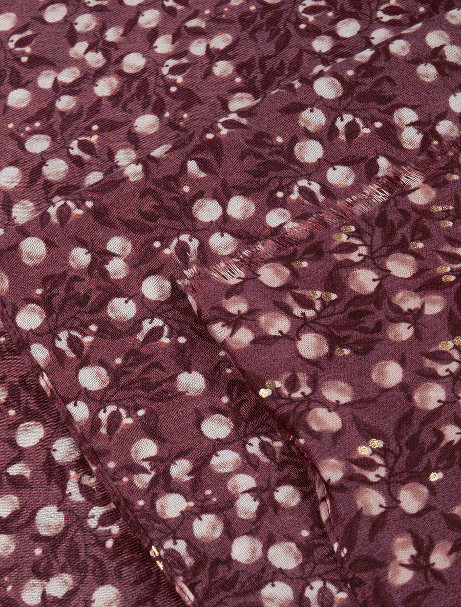Foulard à imprimé baies irisées - Bordeaux - 3