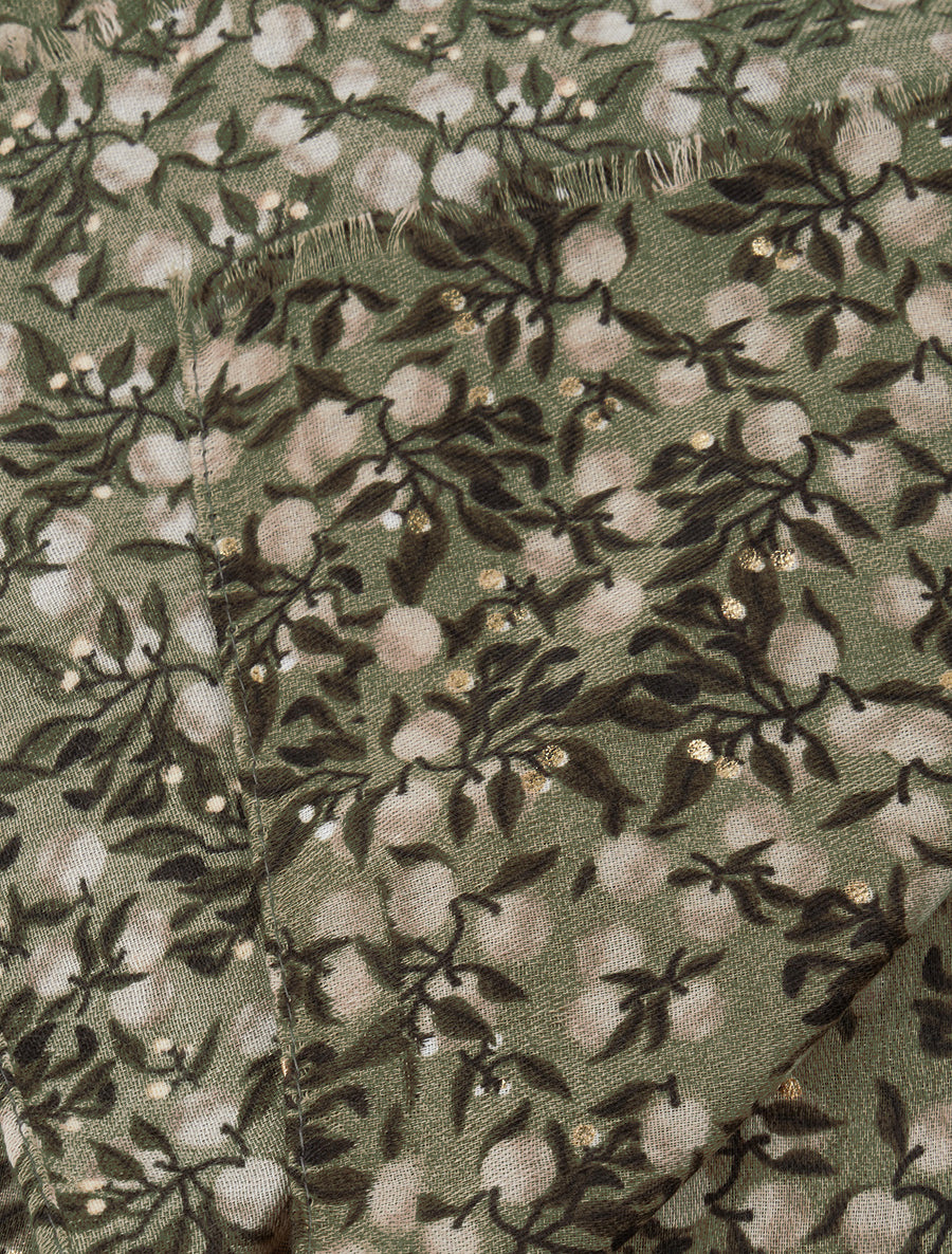 Foulard à imprimé baies irisées - Kaki - 3