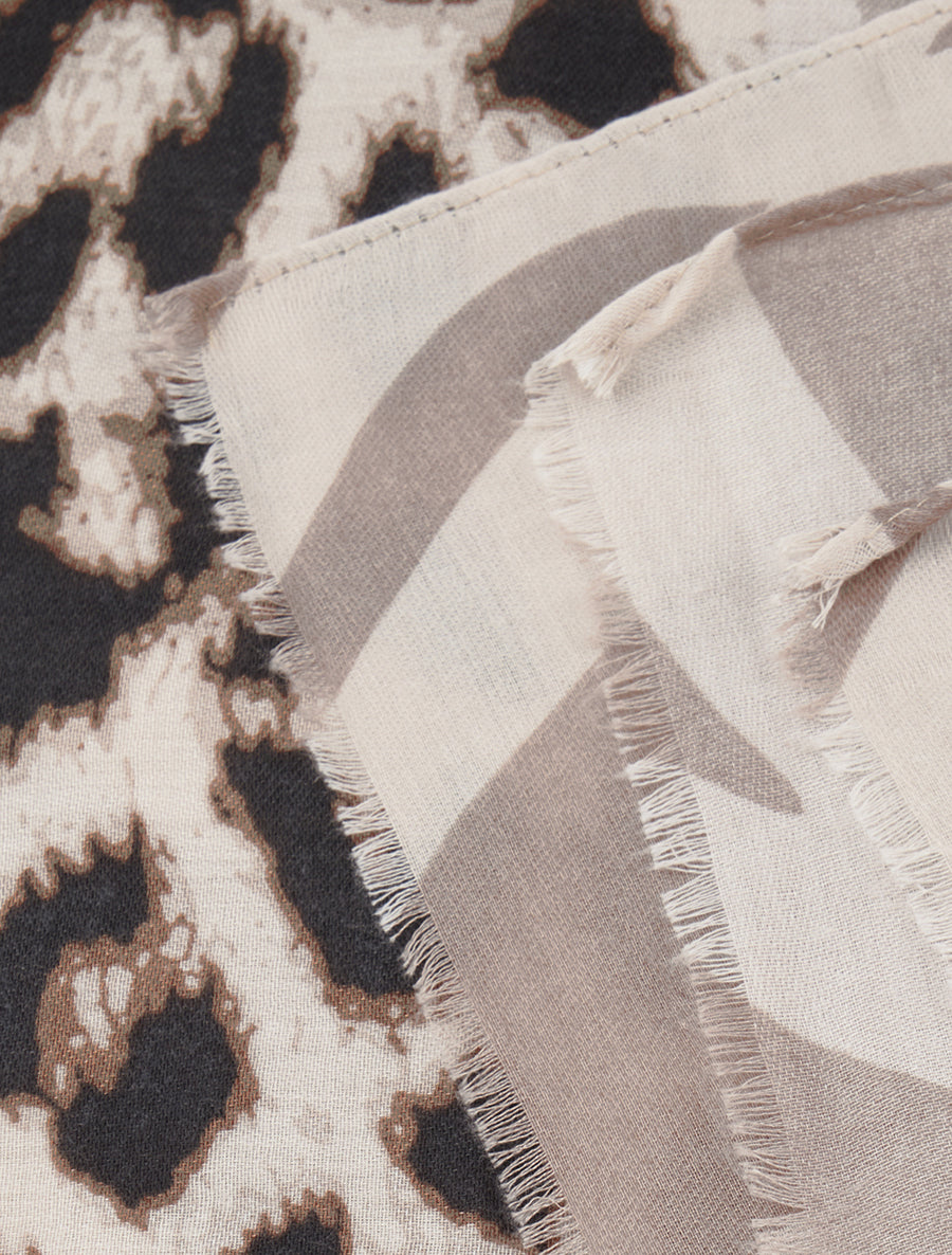 Foulard à imprimé animaux - Taupe - 3