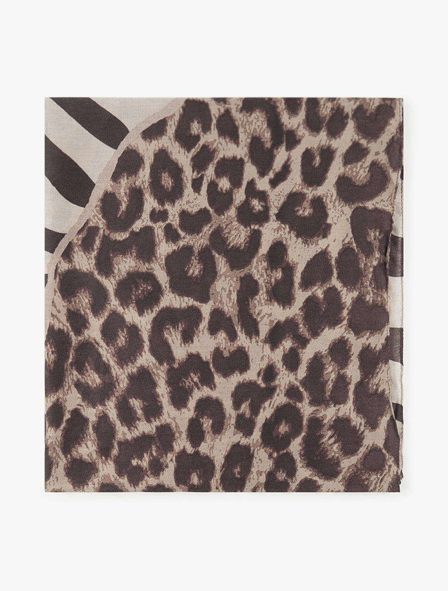 Foulard à imprimé animaux - Marron - 2