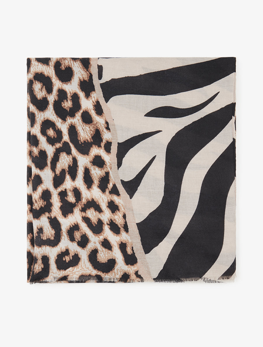 Foulard à imprimé animaux - Noir - 2