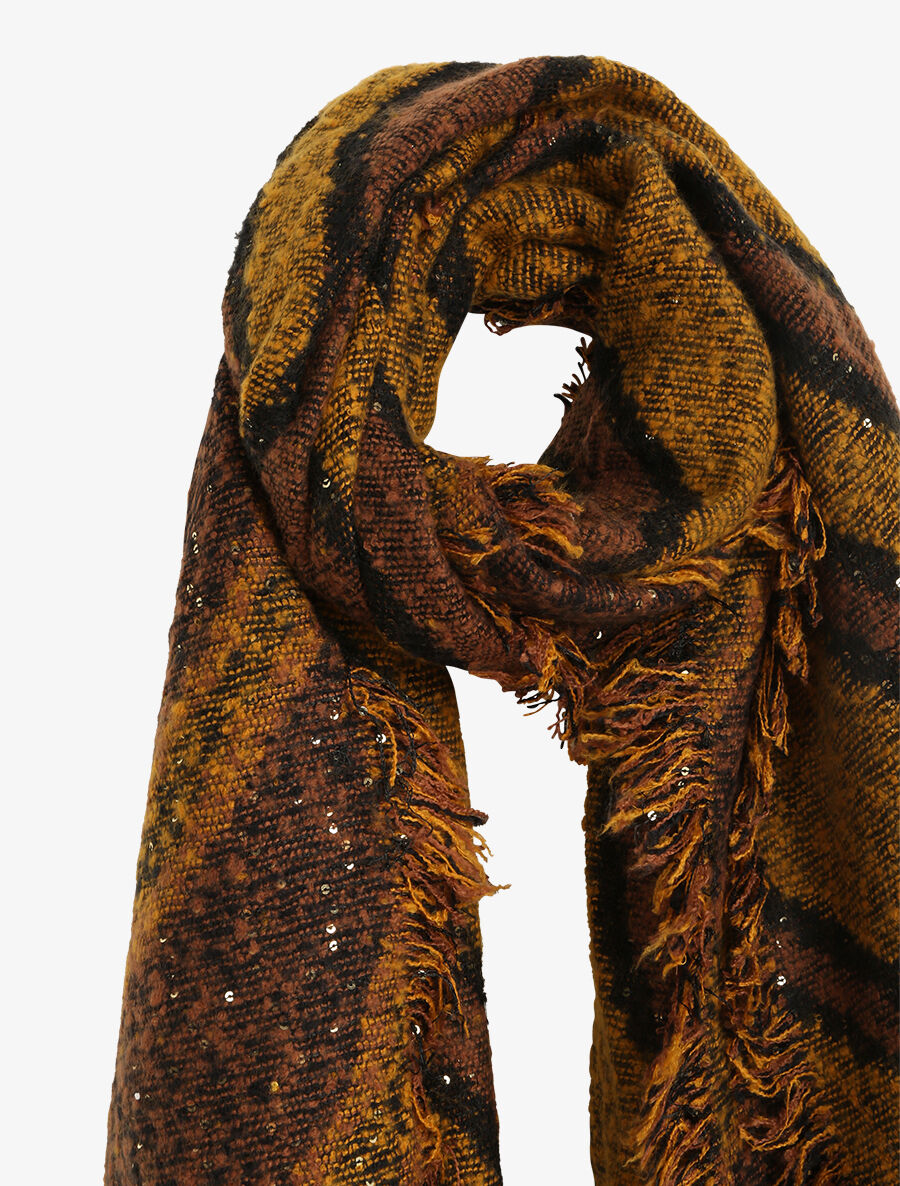 Echarpe à bords biseautés imprimé zèbre - Jaune - 3