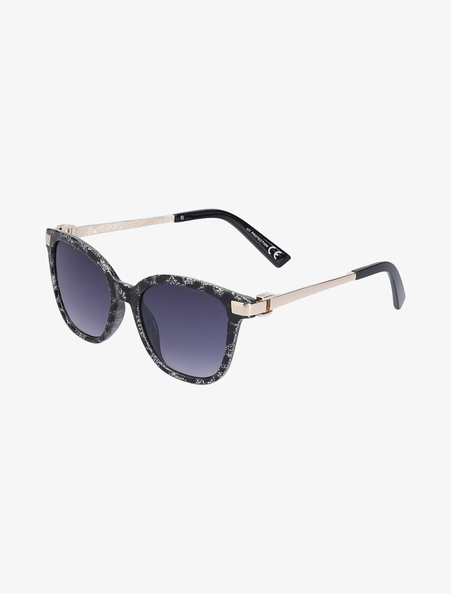 Lunettes cat eye à paillettes et verres fumés - Noir - 2