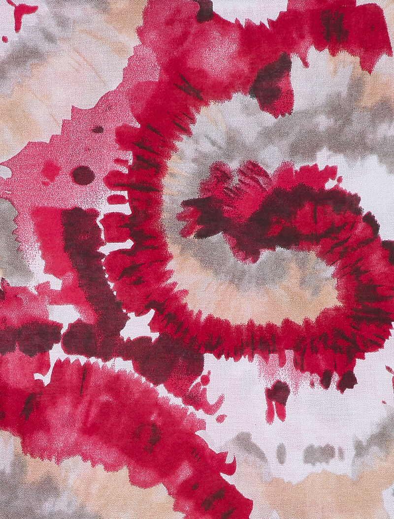 Foulard à imprimé tie and dye - Rouge - 2