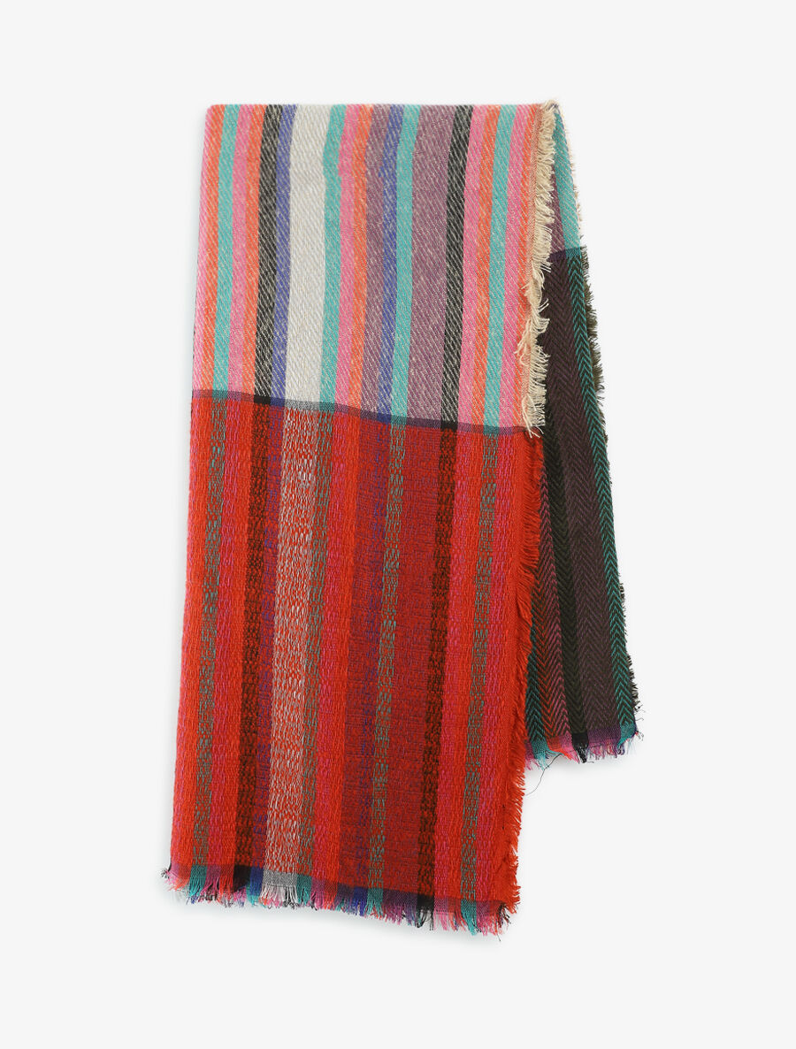 Echarpe à imprimé bandes colorées - Taupe - 2
