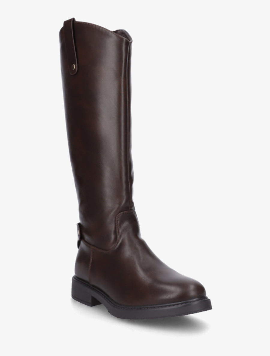 Bottes style cavalière en simili - Marron - 2