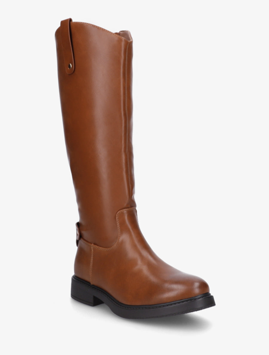 Bottes style cavalière en simili - Camel - 2