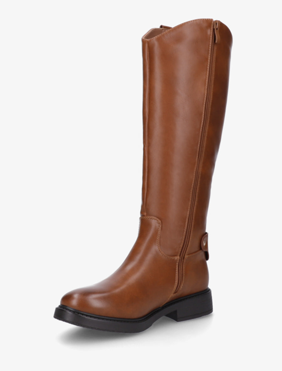 Bottes style cavalière en simili - Camel - 3