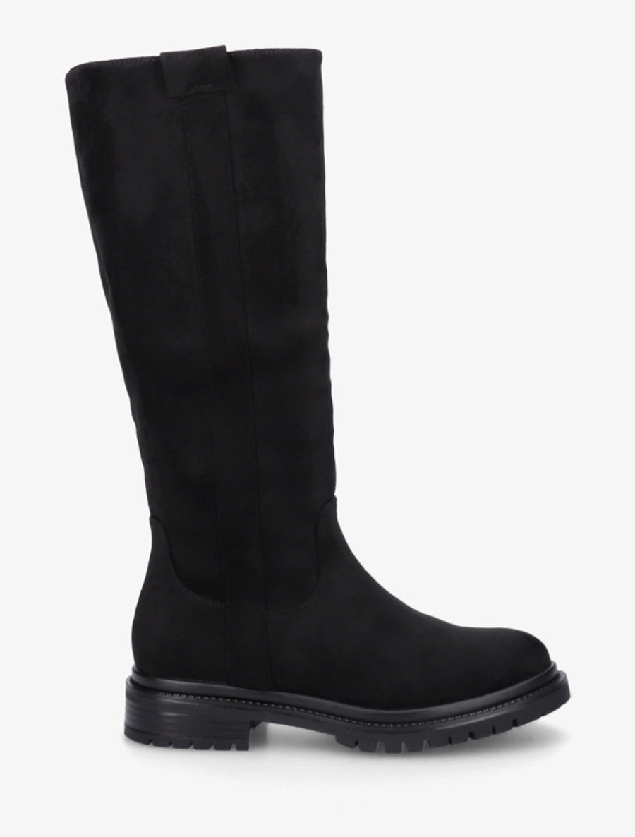 Bottes en suédine à semelle crantée - Noir - 1