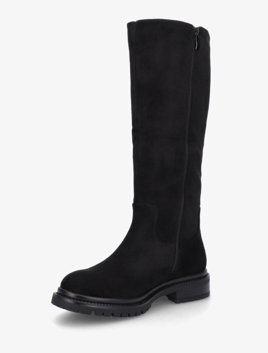 Bottes en suédine à semelle crantée - Noir - 3