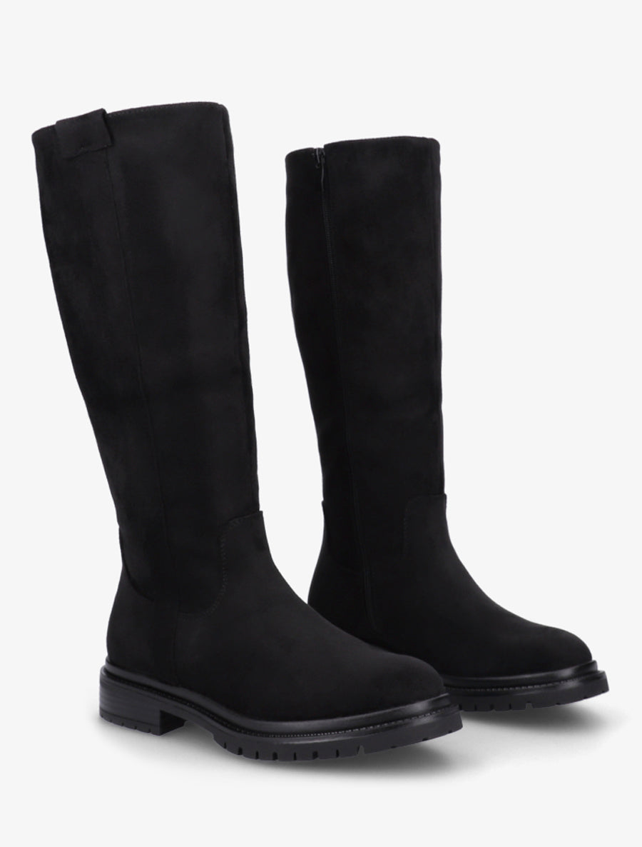 Bottes en suédine à semelle crantée - Noir - 4