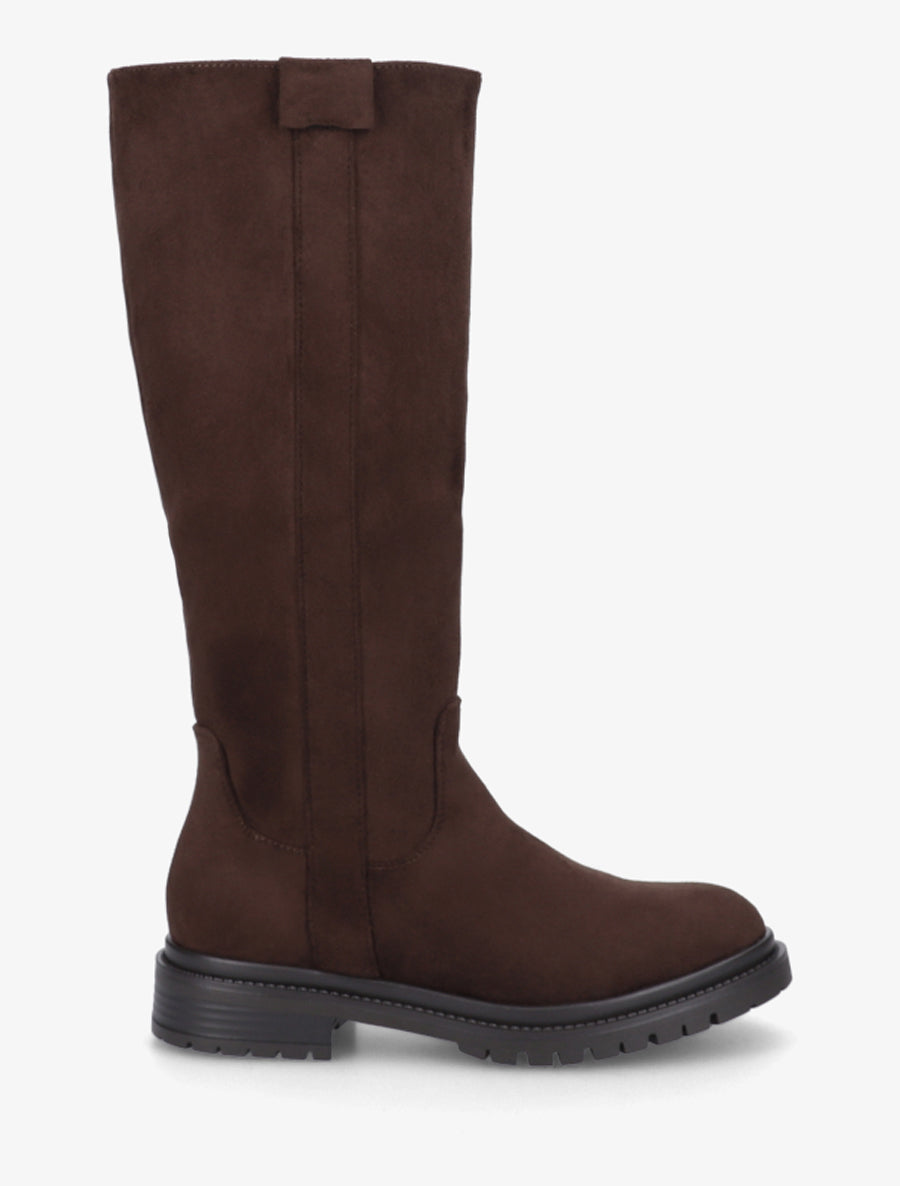 Bottes en suédine à semelle crantée - Marron - 1