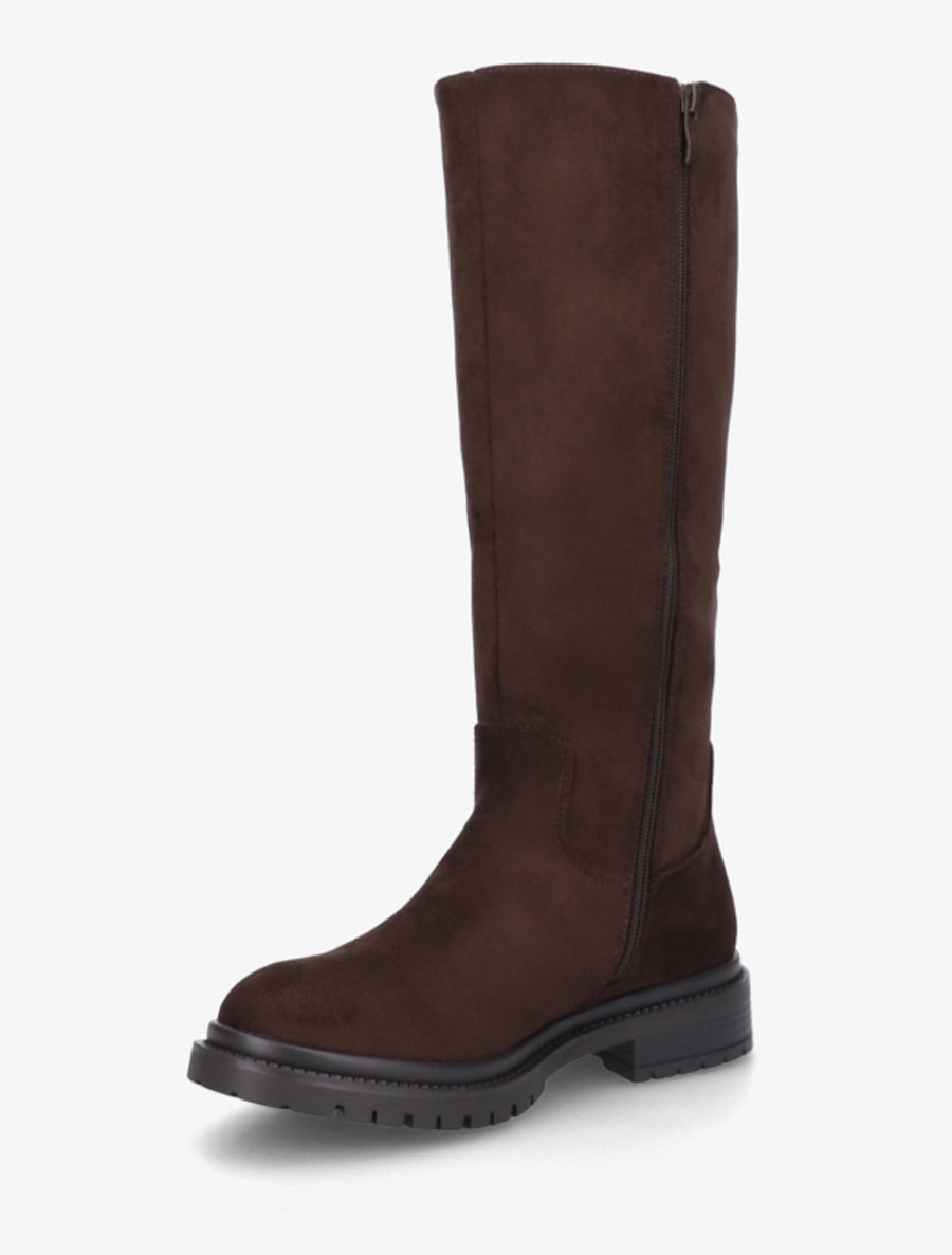Bottes en suédine à semelle crantée - Marron - 3