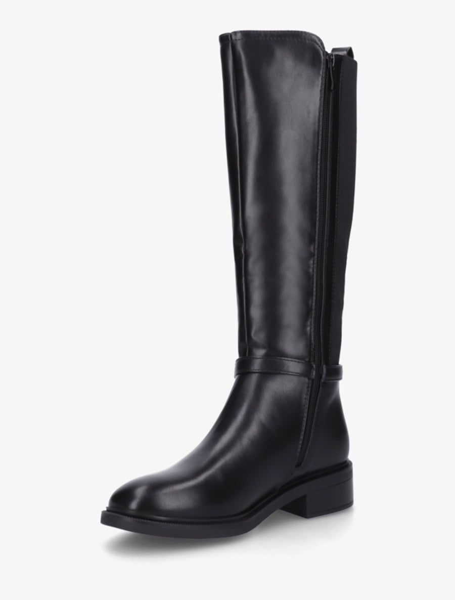 Bottes style cavalière à boucle fantaisie - Noir - 3