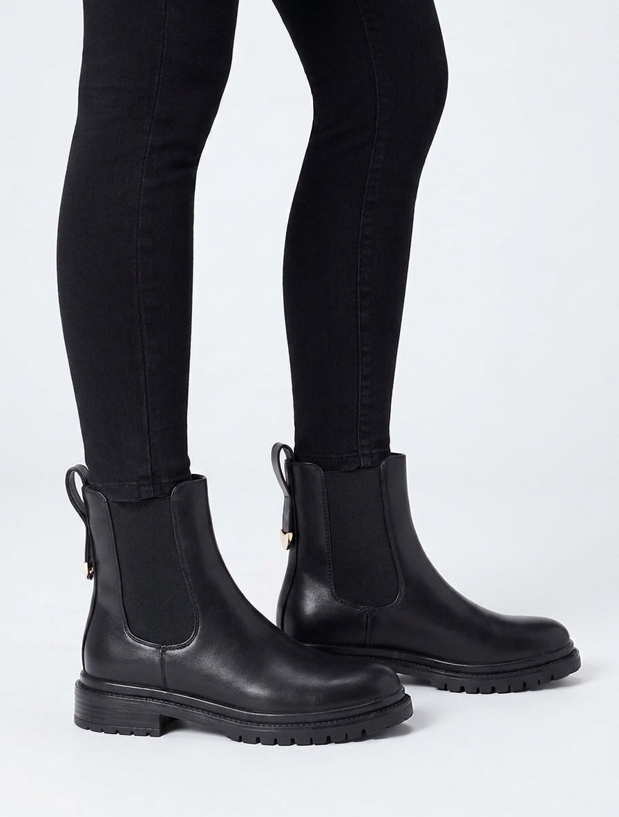 Chelsea boots à contrefort stylisé - Noir