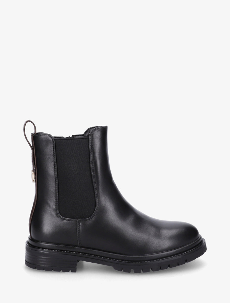 Chelsea boots à contrefort stylisé - Noir/marron - 1