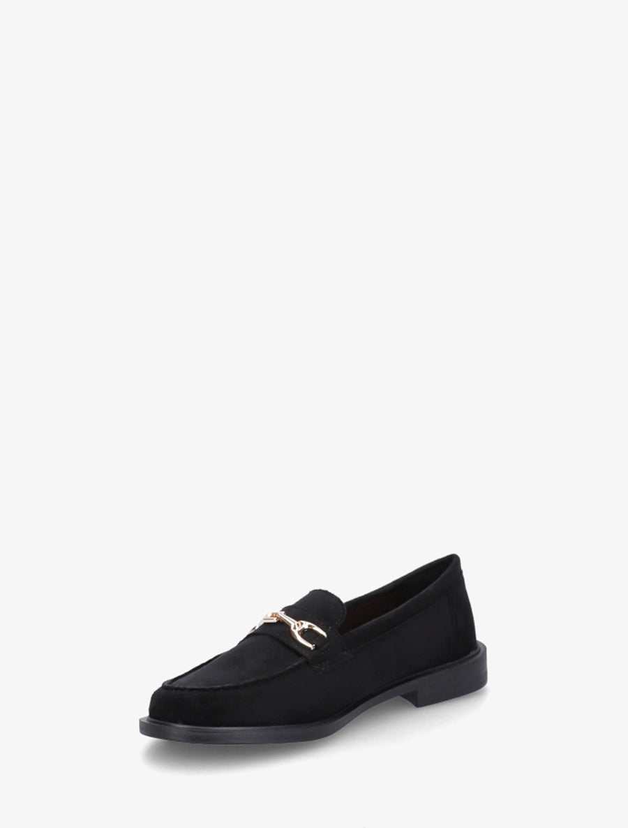 Mocassins en suédine à bijou fantaisie en métal - Noir - 3