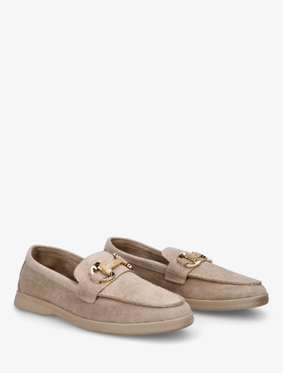 Mocassins unis en suédine - Beige - 4