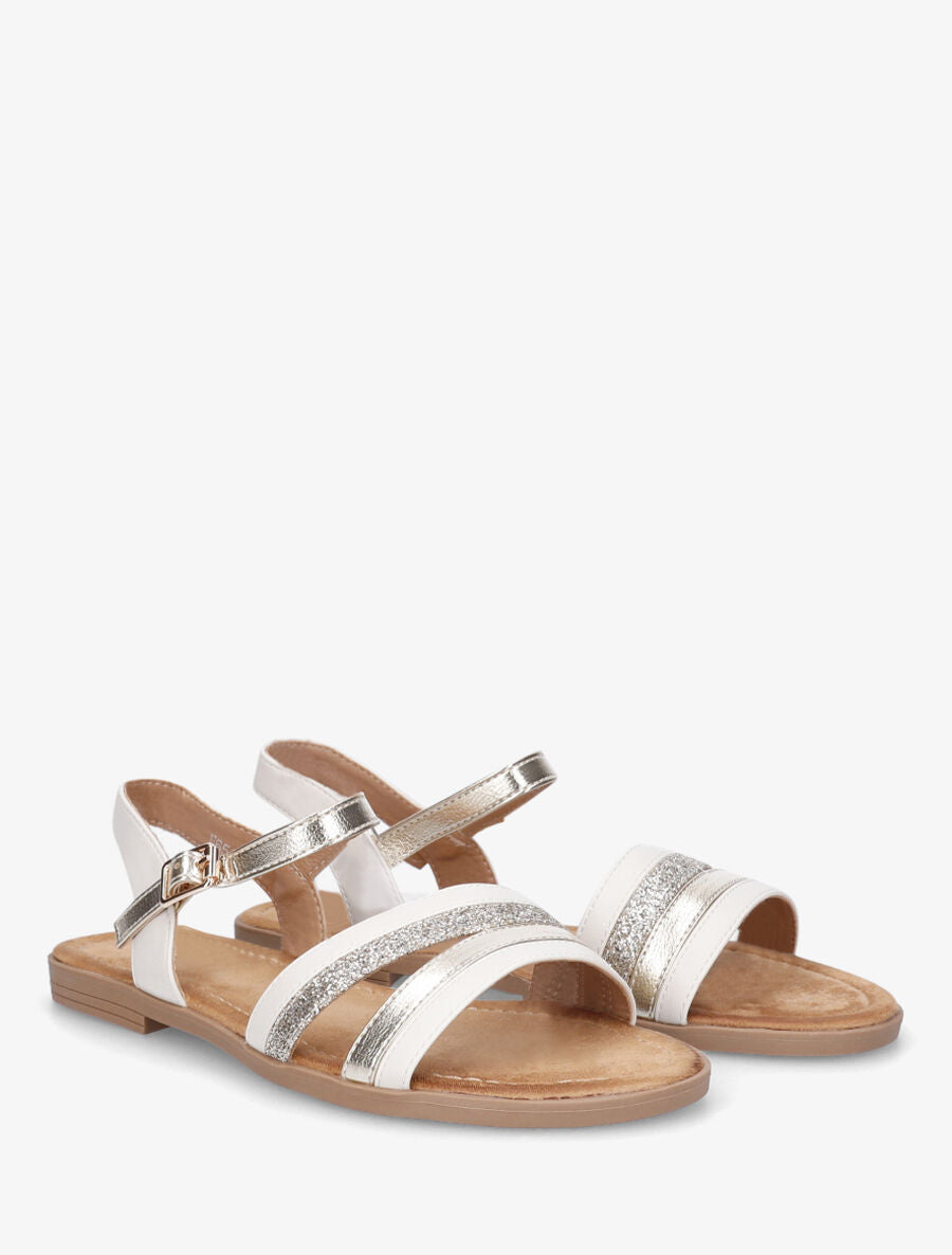 Nu-pieds à bride irisée et pailleté - Beige - 5