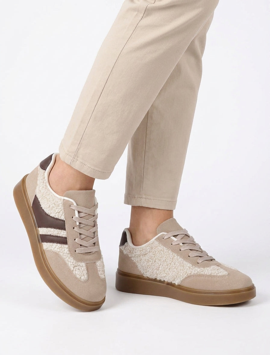 Sneakers met inzetstukken in bouclé-effect - Mol
