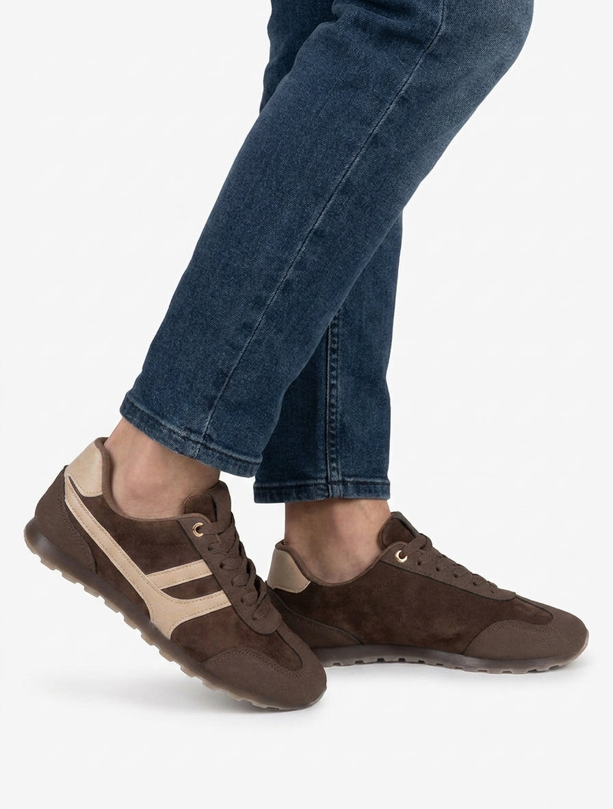Sneakers unies en suédine - Marron