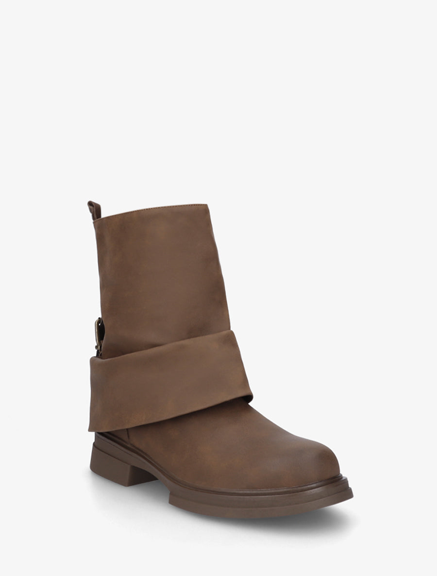 Bottines fourreau à sangle - Marron - 2