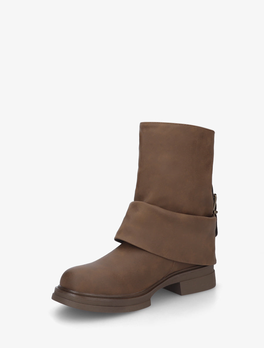 Bottines fourreau à sangle - Marron - 3